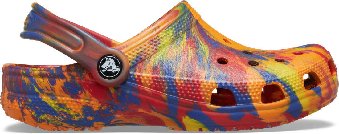 Crocs Toddlers Classic Marbled Clogs (206838-83B) Orange Zing/Multi