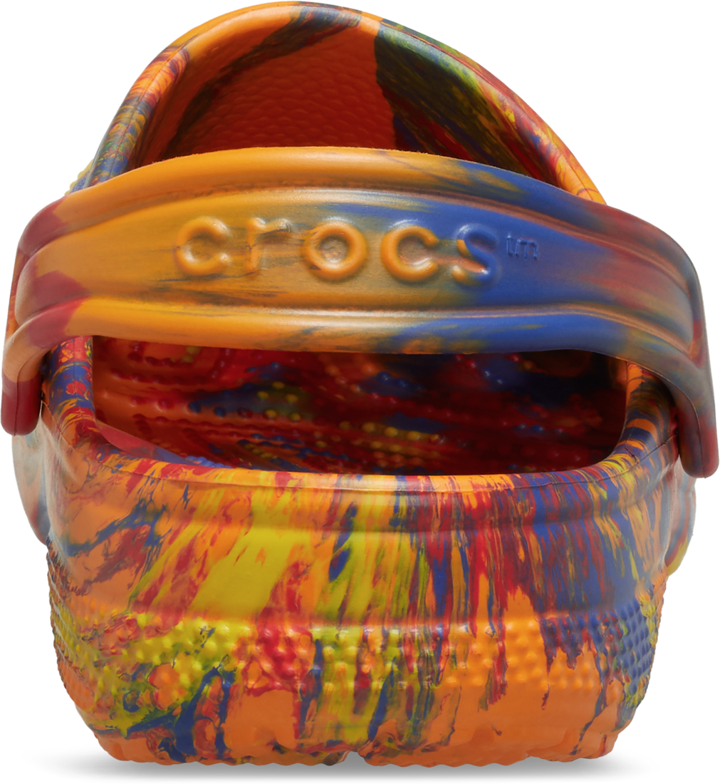 Crocs Toddlers Classic Marbled Clogs (206838-83B) Orange Zing/Multi
