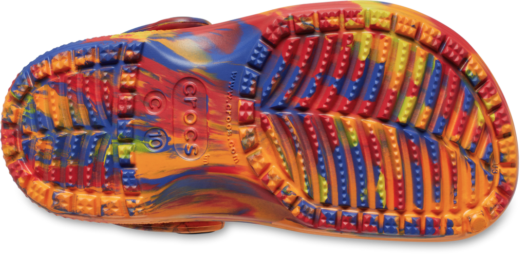 Crocs Toddlers Classic Marbled Clogs (206838-83B) Orange Zing/Multi