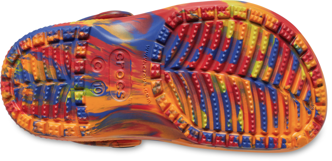 Crocs Toddlers Classic Marbled Clogs (206838-83B) Orange Zing/Multi