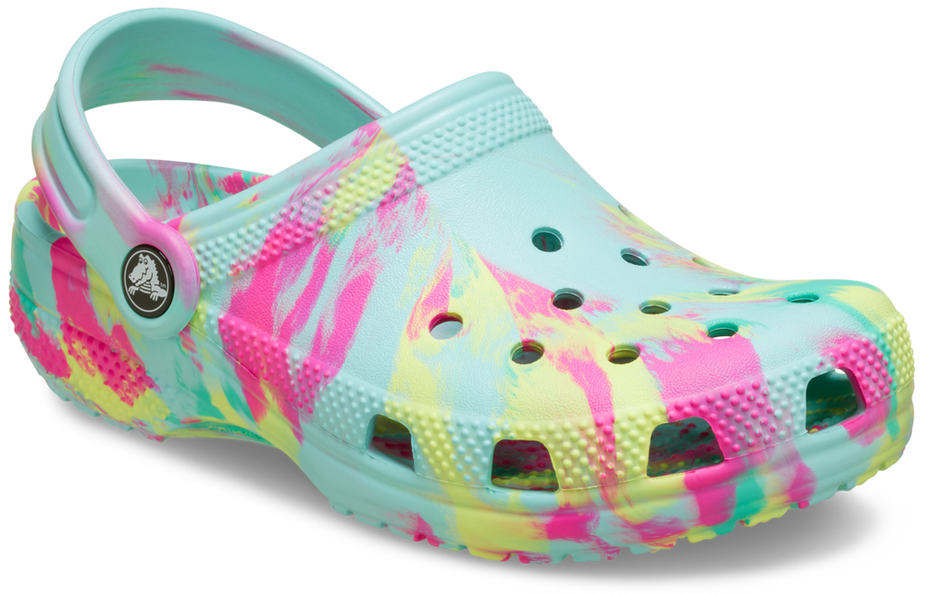 Crocs Childrens Classic Marbled Clogs (207464-4PE) Aquamarine/Multi