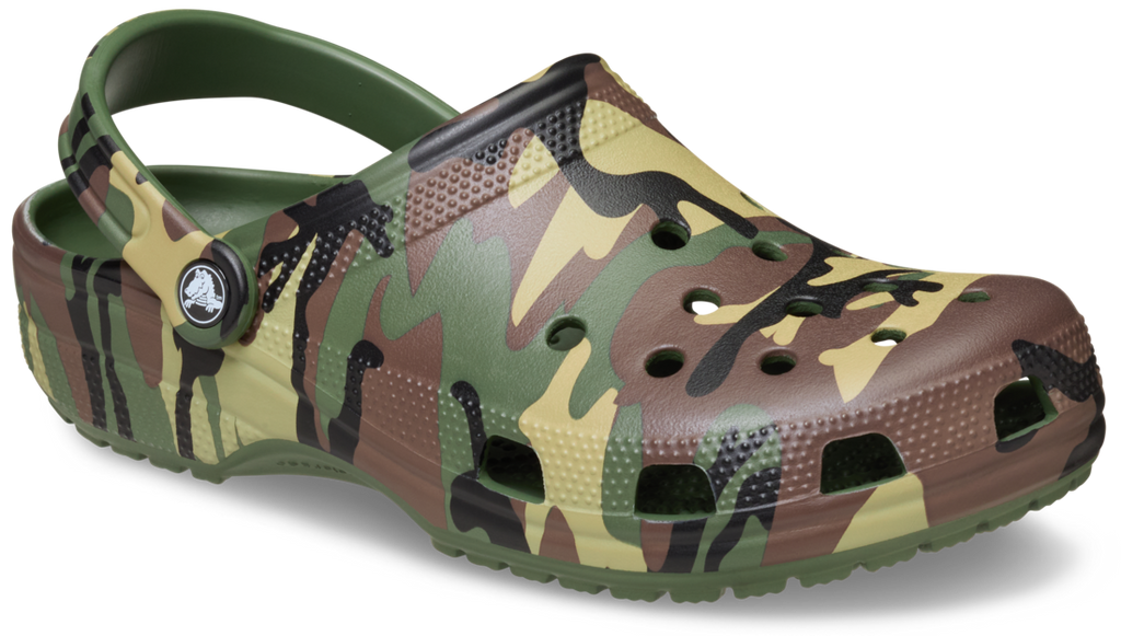 Crocs Childrens Classic Camouflage Clogs (211879-3TC) Army Green/Multi