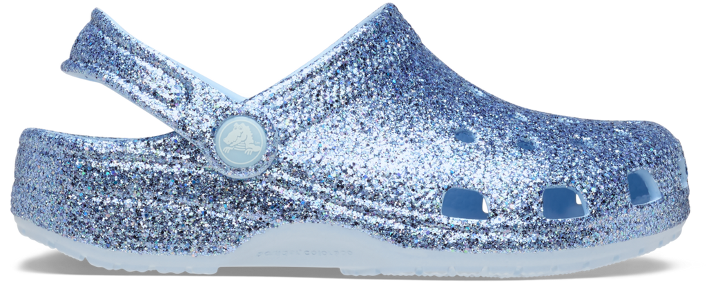 Crocs Childrens Classic Chunky Glitter Clogs (211939-4WK) Blue Frost