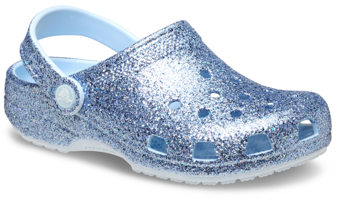 Crocs Childrens Classic Chunky Glitter Clogs (211939-4WK) Blue Frost