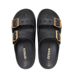 Crocs Womens Saturday Metallic Buckle Sandals (213316-001) Black