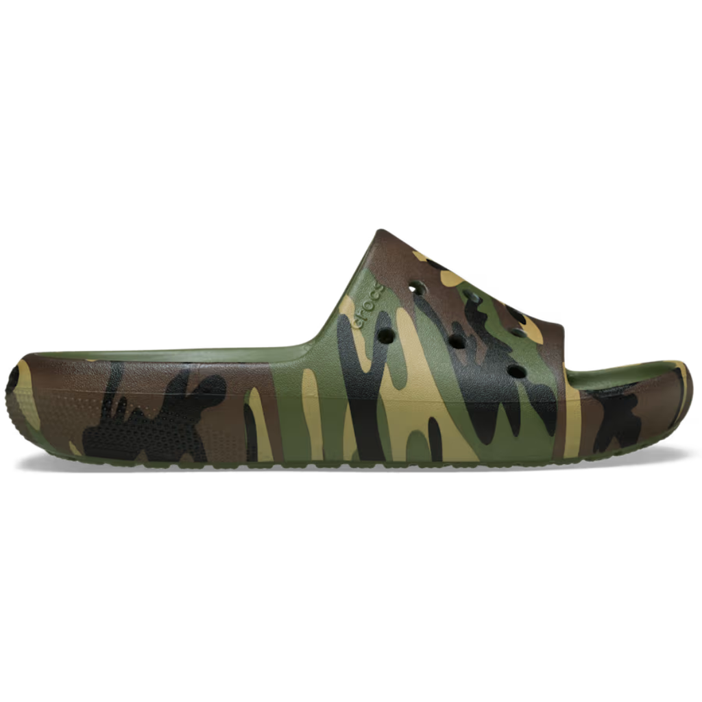 Crocs Unisex Classic Camouflage Slides v2 (211857-3TC) Army Green/Multi