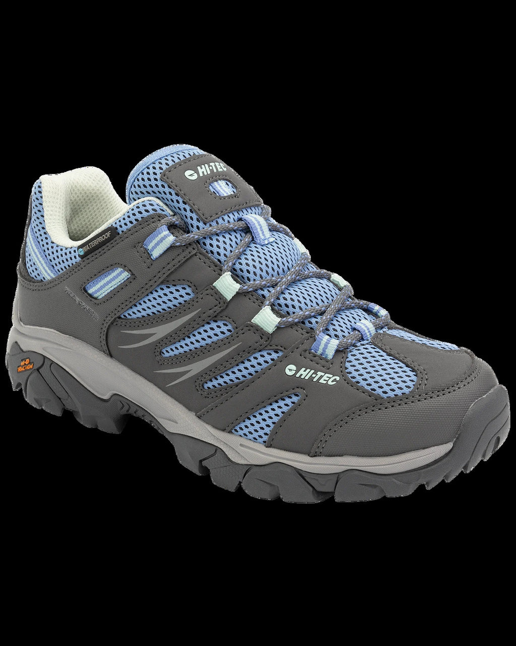 Hi-Tec Womens Tarantula Low WP Hiking Shoes (HOWTA300) Grey/Charcoal/Cornflower [SD]