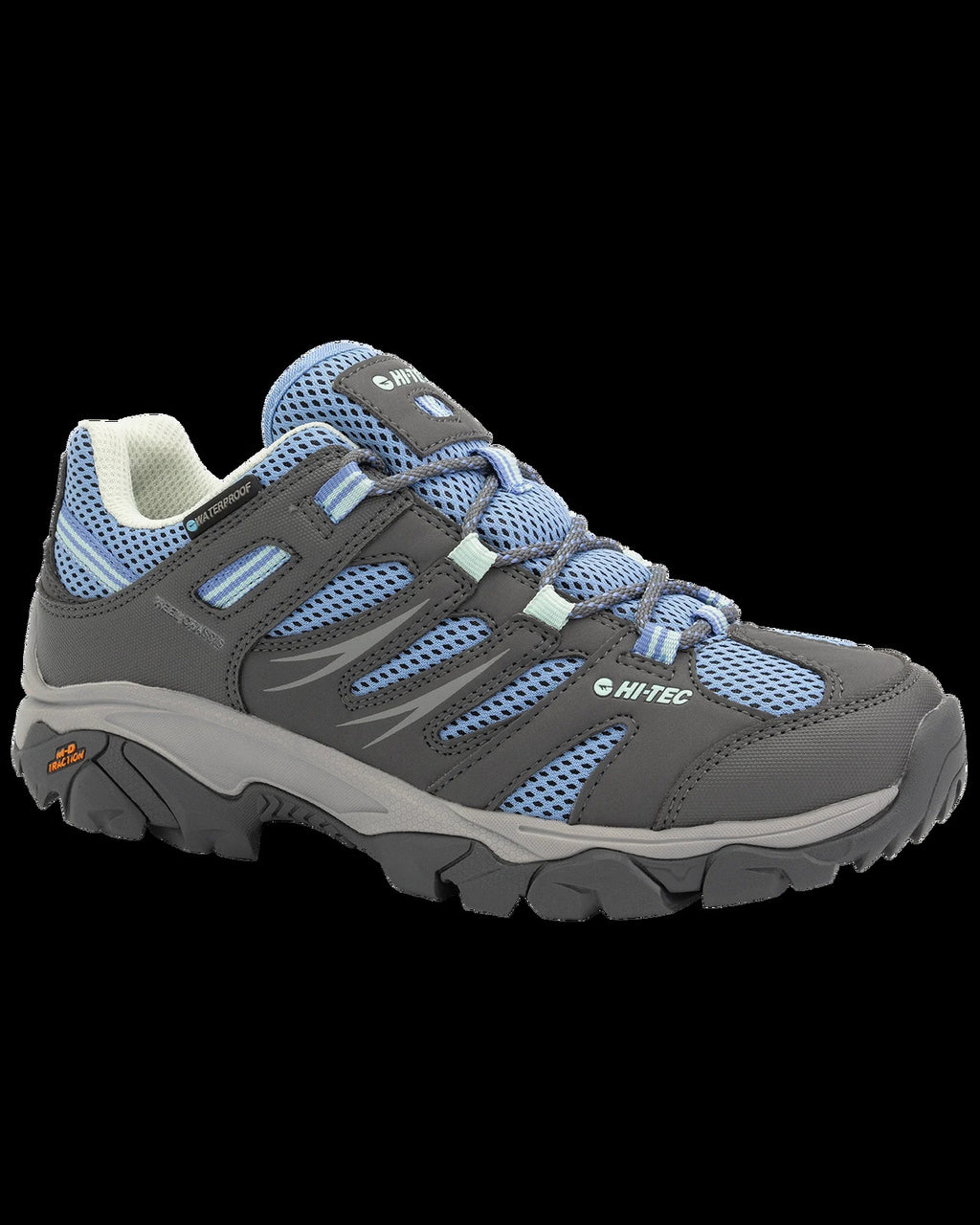 Hi-Tec Womens Tarantula Low WP Hiking Shoes (HOWTA300) Grey/Charcoal/Cornflower [SD]