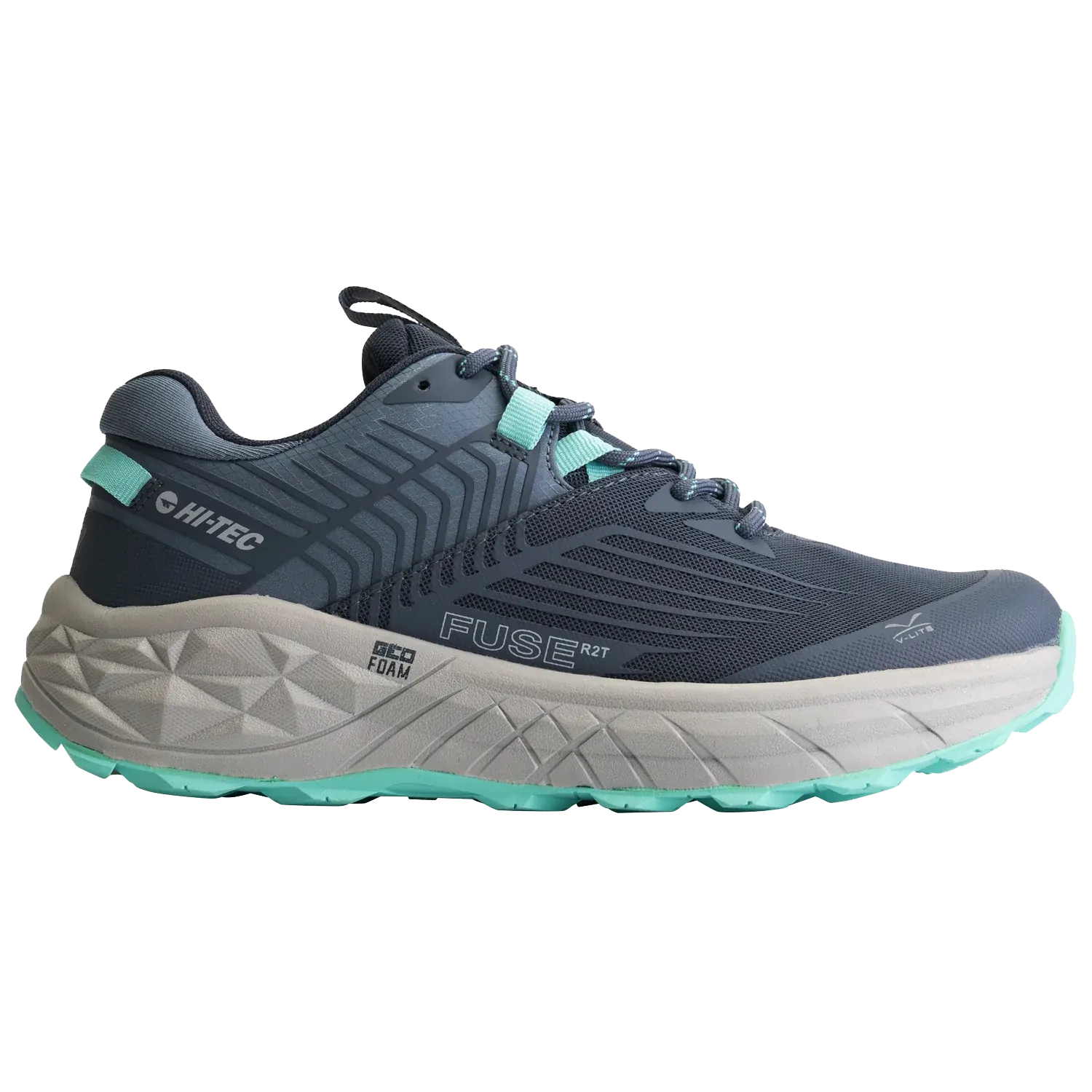 Hi-Tec Womens Geo Fuse Low WP Hiking Shoes (HOWGF3) Grisaille/Pool Blue