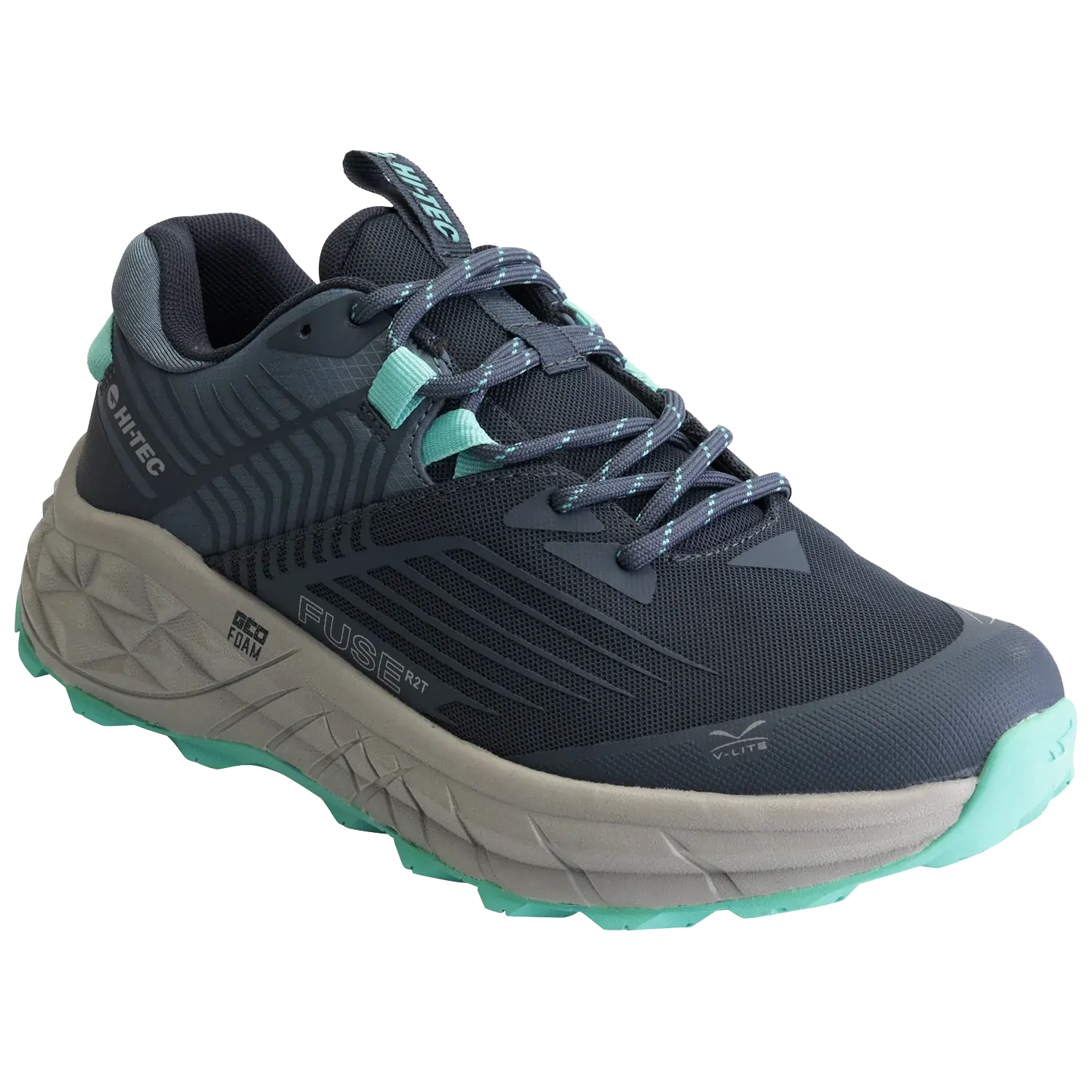 Hi-Tec Womens Geo Fuse Low WP Hiking Shoes (HOWGF3) Grisaille/Pool Blue