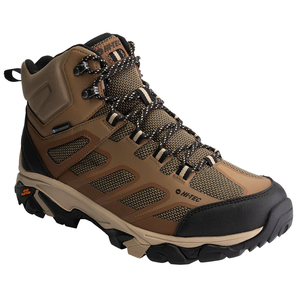 Hi-Tec Mens Ravus 2.0 Mid WP Hiking Boots (HOM2R1) Toffee/Tannin