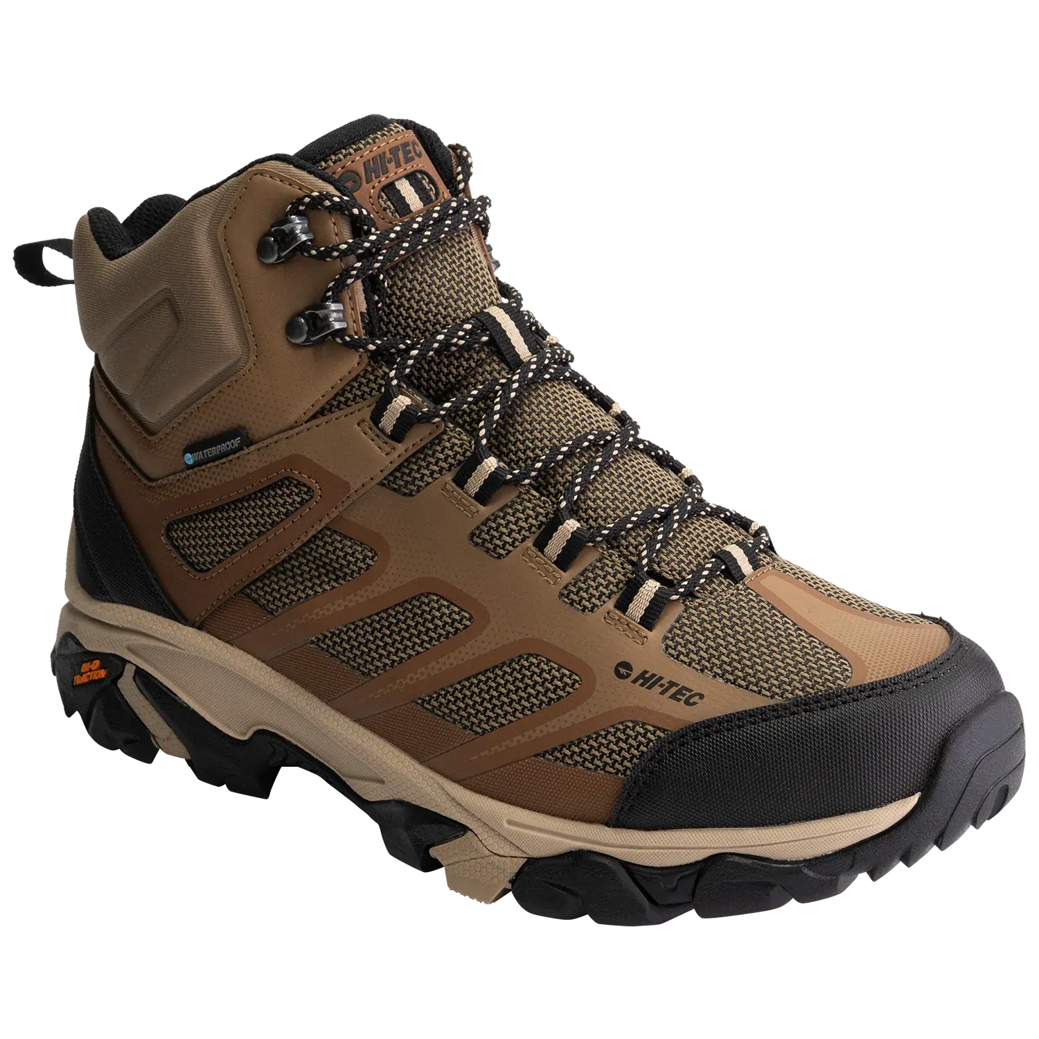 Hi-Tec Mens Ravus 2.0 Mid WP Hiking Boots (HOM2R1) Toffee/Tannin
