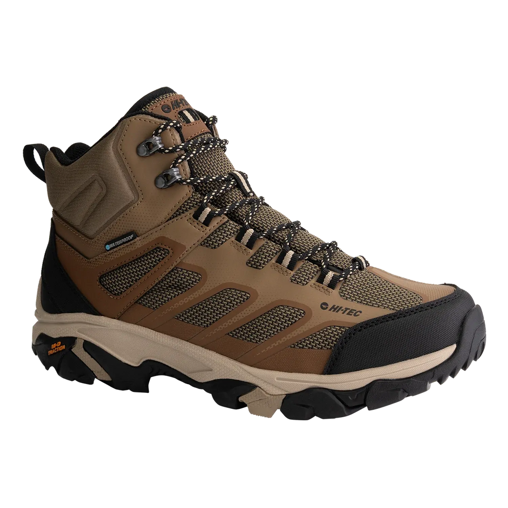 Hi-Tec Mens Ravus 2.0 Mid WP Hiking Boots (HOM2R1) Toffee/Tannin
