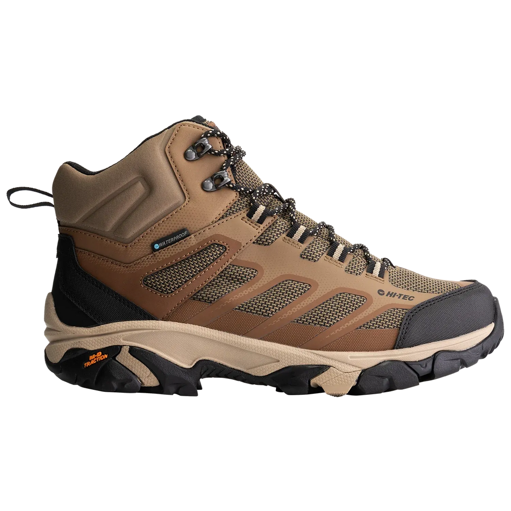 Hi-Tec Mens Ravus 2.0 Mid WP Hiking Boots (HOM2R1) Toffee/Tannin