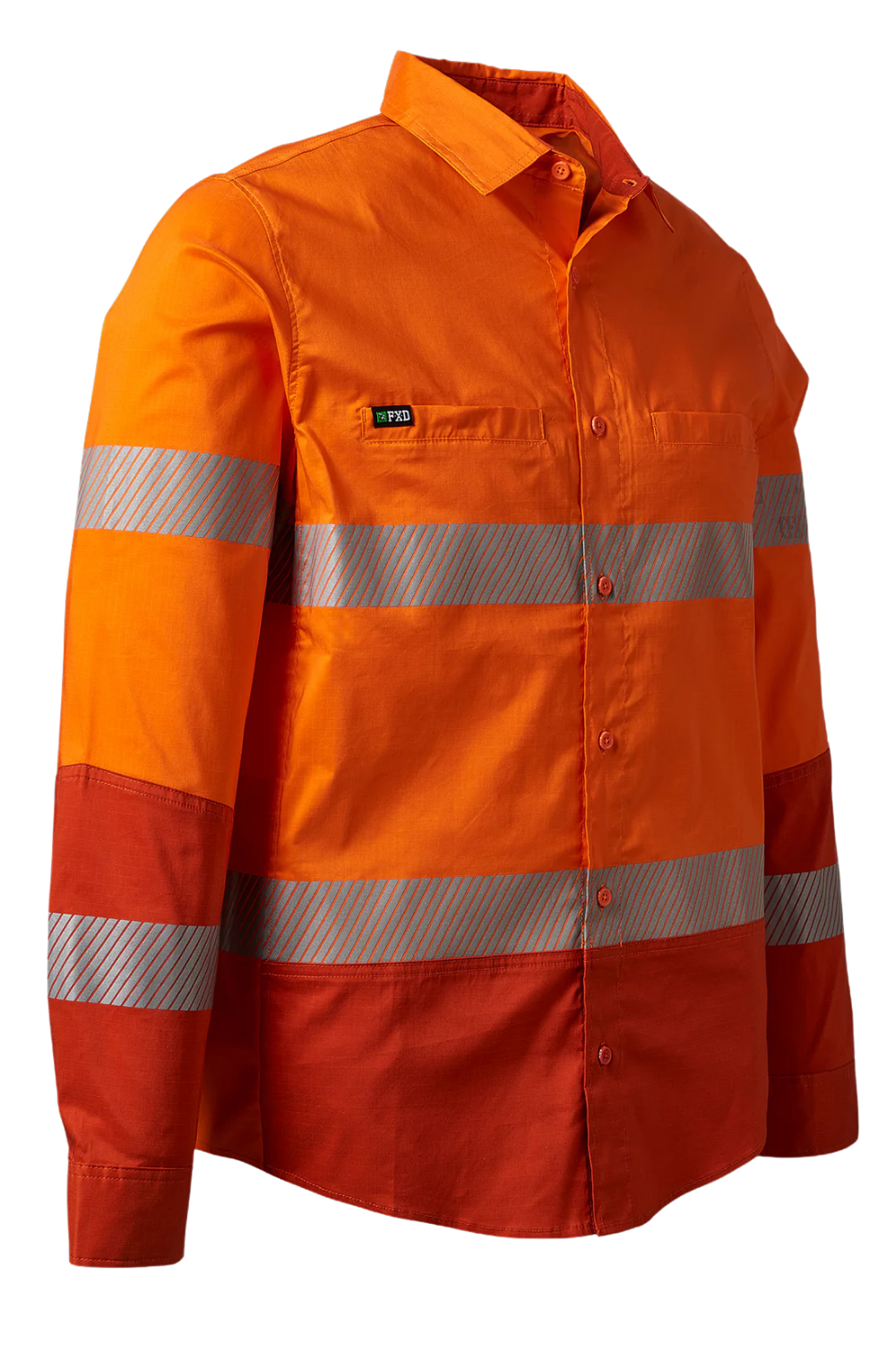 FXD Mens LSH-2T Hi Vis L/S Workshirt (FX02404003) Orange [SD]