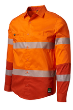 FXD Mens LSH-2T Hi Vis L/S Workshirt (FX02404003) Orange [SD]
