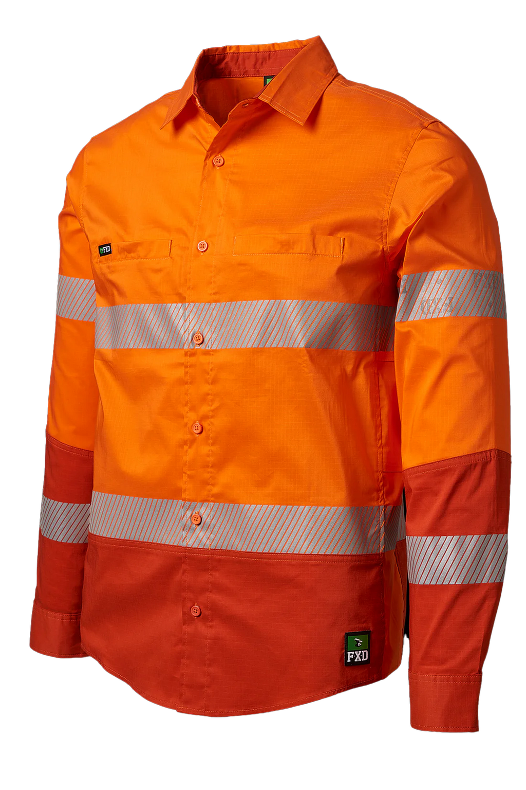 FXD Mens LSH-2T Hi Vis L/S Workshirt (FX02404003) Orange [SD]