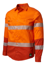 FXD Mens LSH-2T Hi Vis L/S Workshirt (FX02404003) Orange [SD]