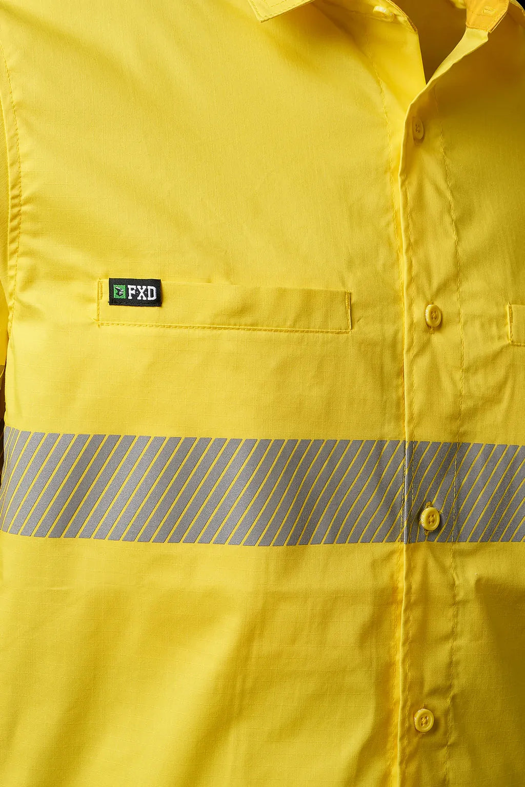 FXD Mens LSH-2T Hi Vis L/S Workshirt (FX02404003) Yellow [SD]