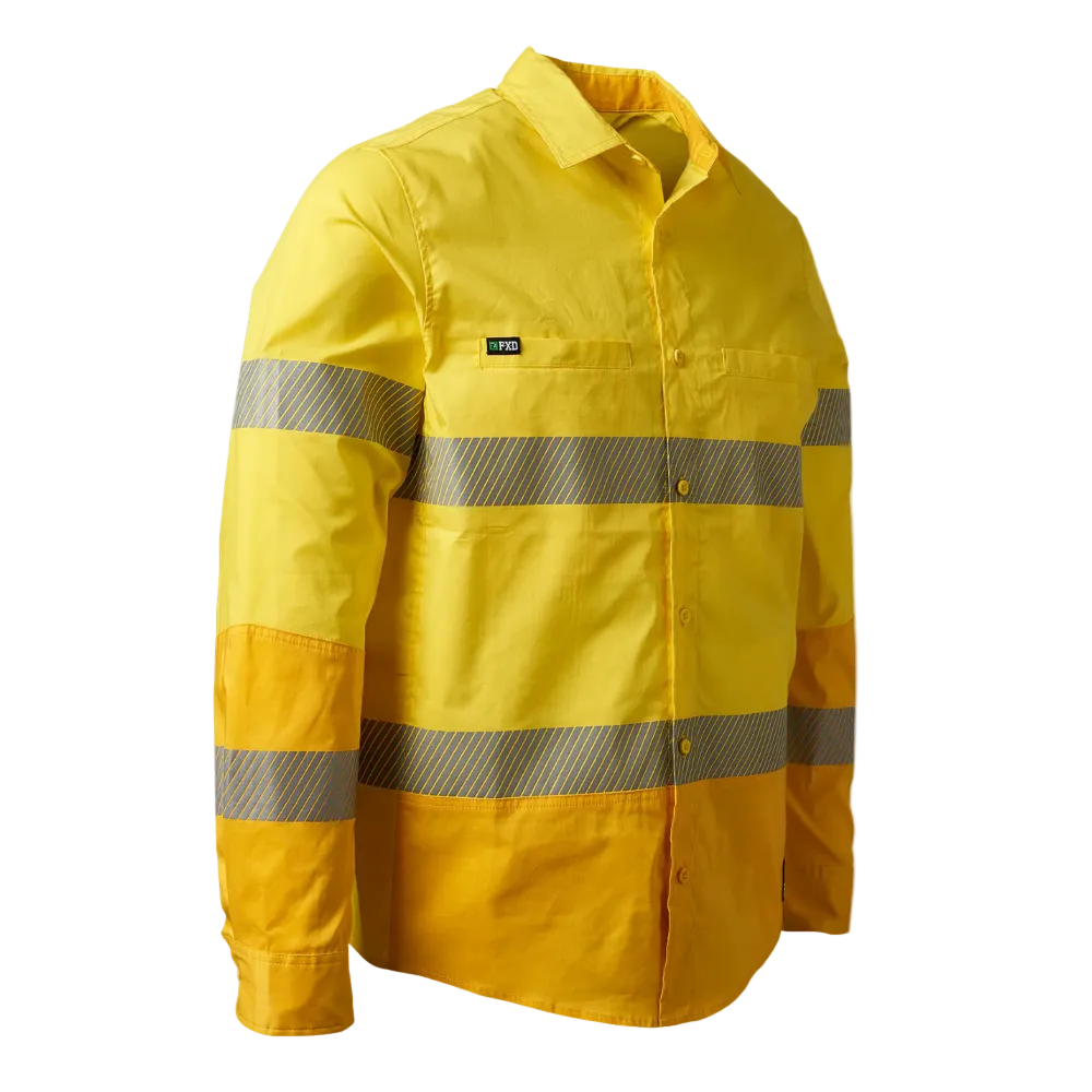 FXD Mens LSH-2T Hi Vis L/S Workshirt (FX02404003) Yellow [SD]