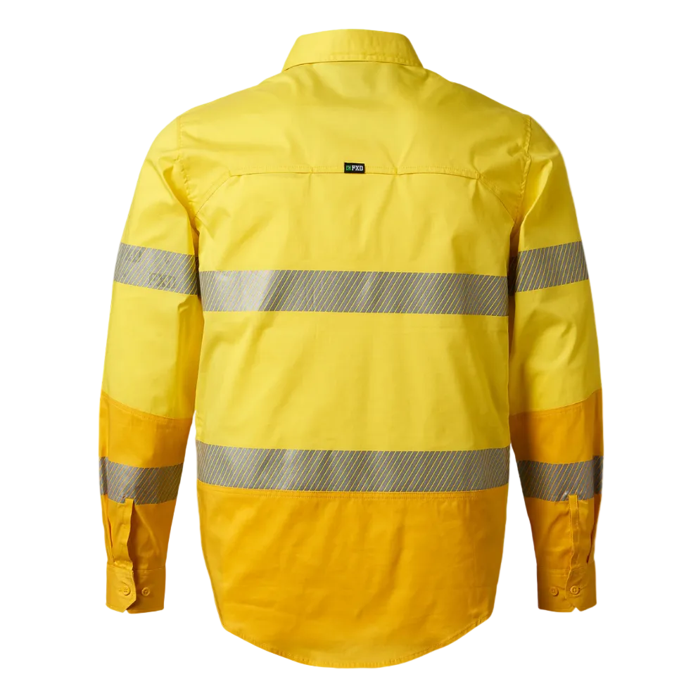 FXD Mens LSH-2T Hi Vis L/S Workshirt (FX02404003) Yellow [SD]