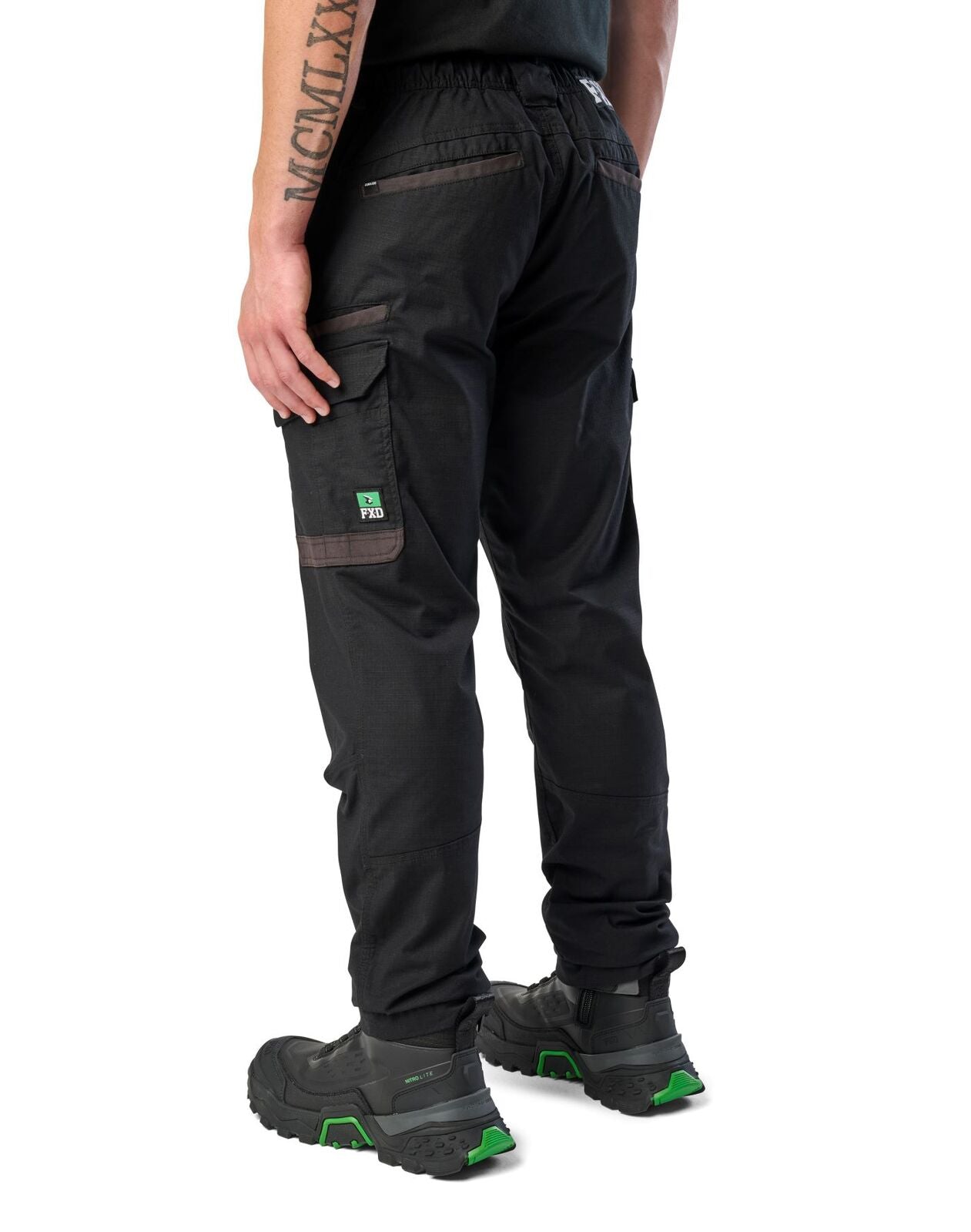 FXD Mens WP-12 Elastic Waist Stretch Ripstop Work Pants (FX02506026) Black
