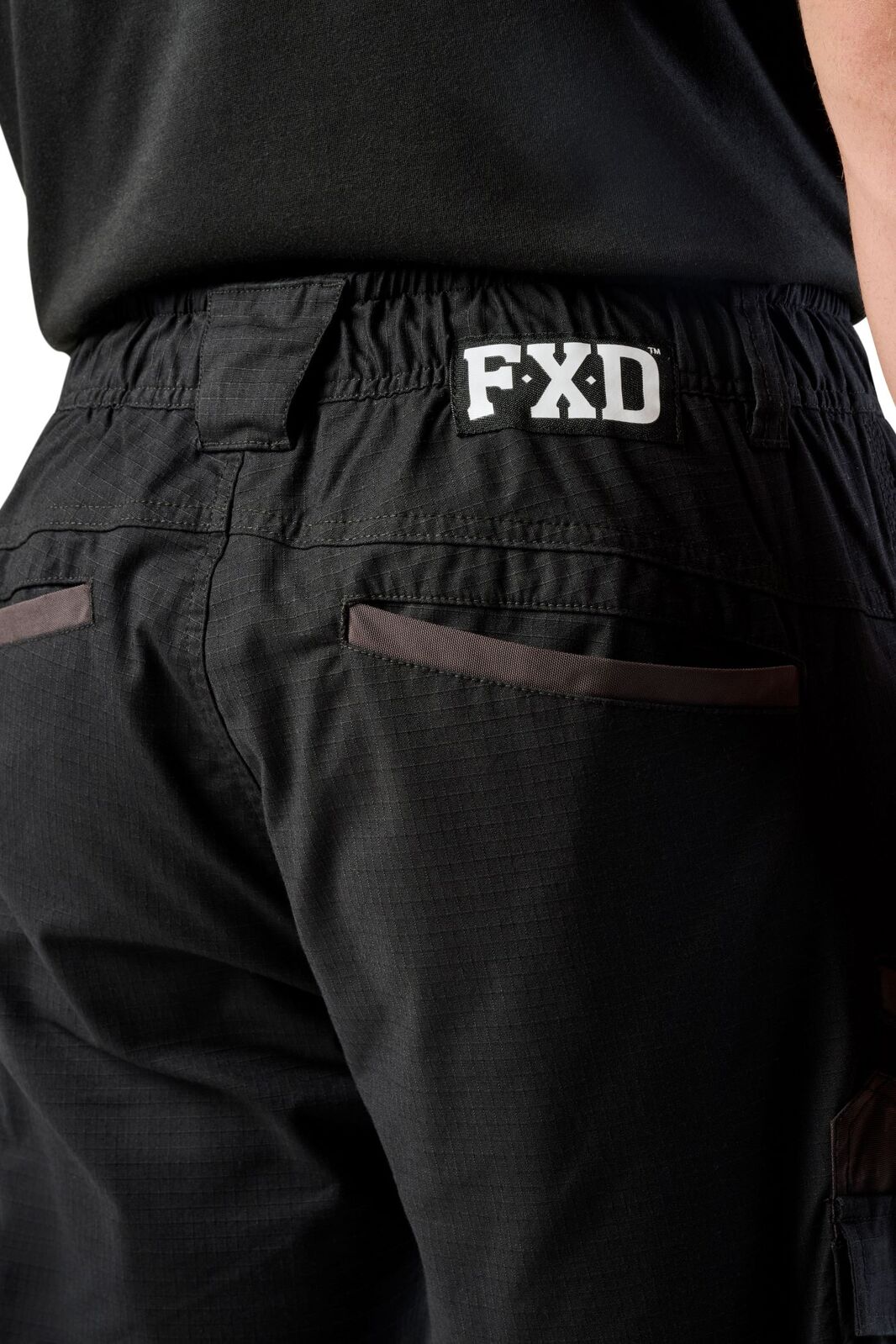 FXD Mens WP-12 Elastic Waist Stretch Ripstop Work Pants (FX02506026) Black