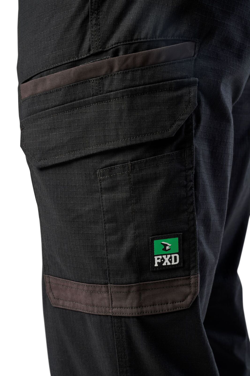 FXD Mens WP-12 Elastic Waist Stretch Ripstop Work Pants (FX02506026) Black