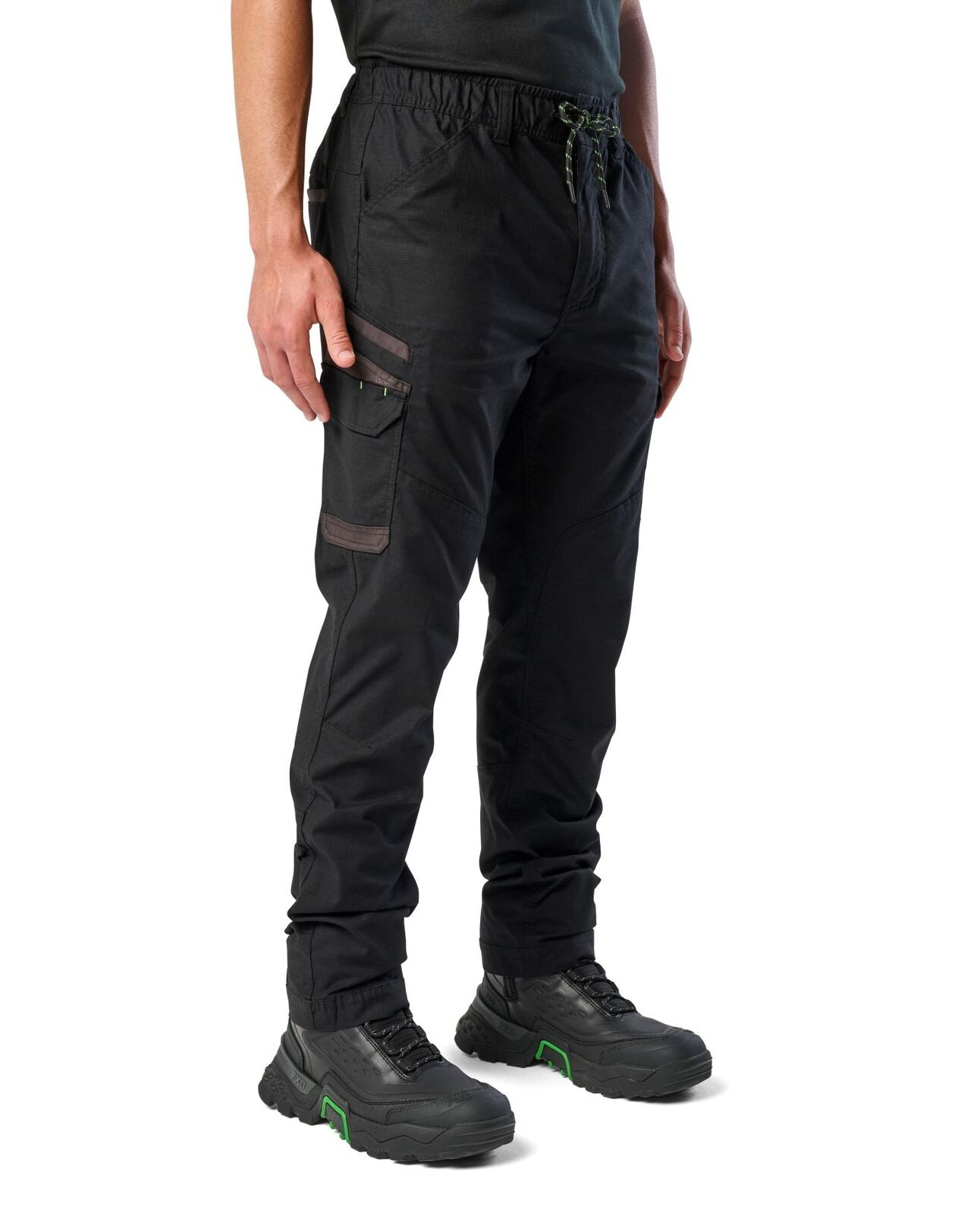 FXD Mens WP-12 Elastic Waist Stretch Ripstop Work Pants (FX02506026) Black