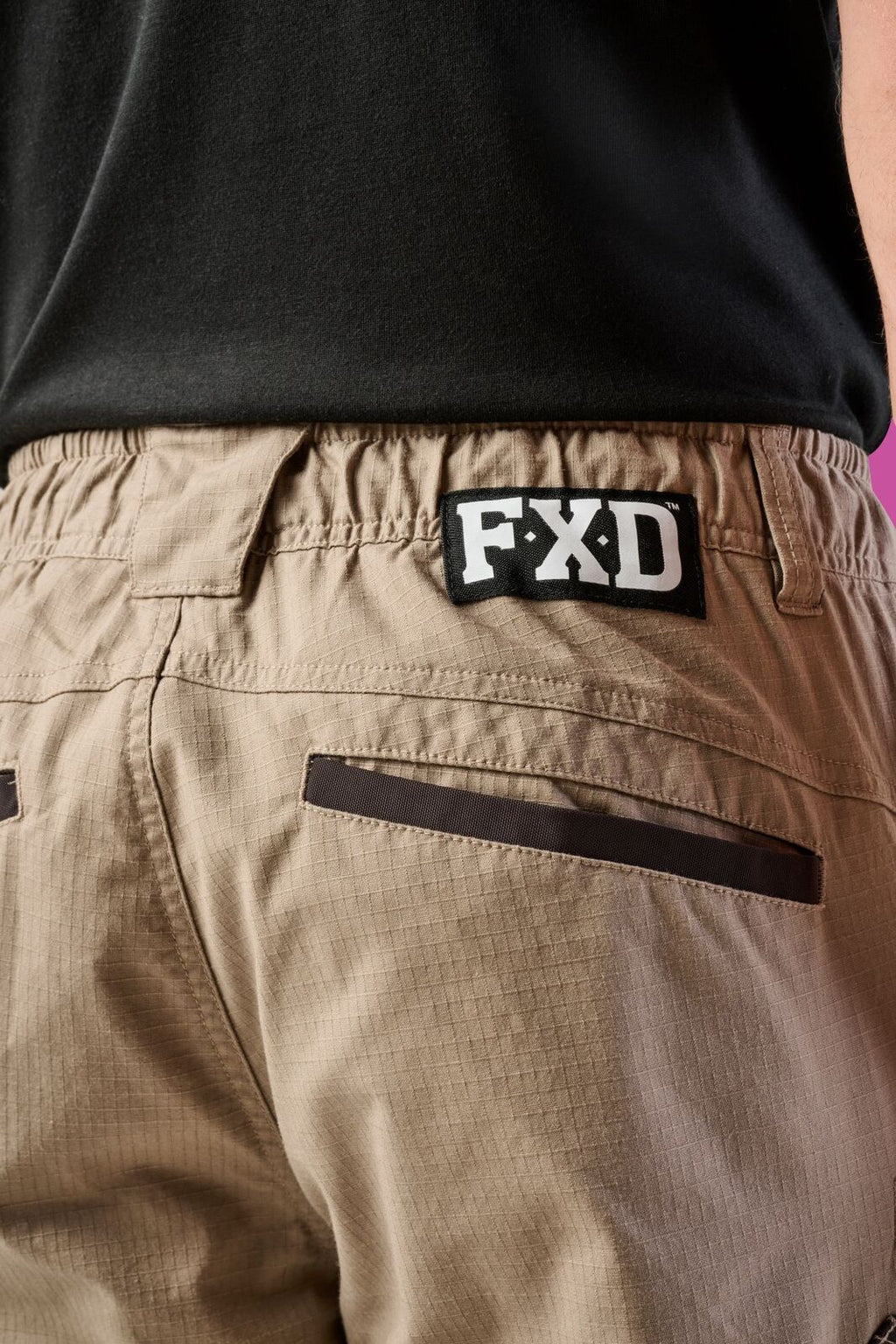 FXD Mens WP-12 Elastic Waist Stretch Ripstop Work Pants (FX02506026) Khaki
