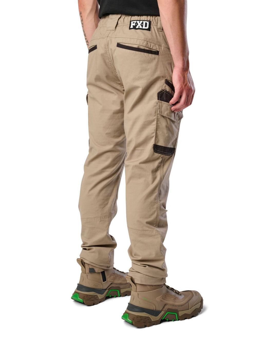 FXD Mens WP-12 Elastic Waist Stretch Ripstop Work Pants (FX02506026) Khaki
