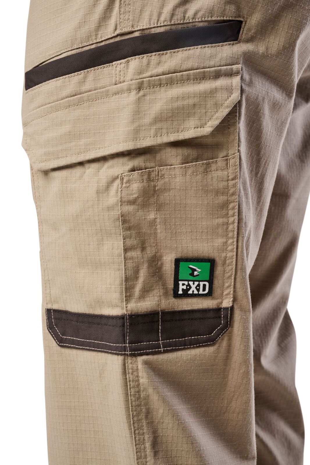 FXD Mens WP-12 Elastic Waist Stretch Ripstop Work Pants (FX02506026) Khaki