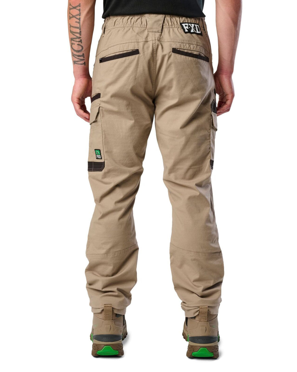 FXD Mens WP-12 Elastic Waist Stretch Ripstop Work Pants (FX02506026) Khaki
