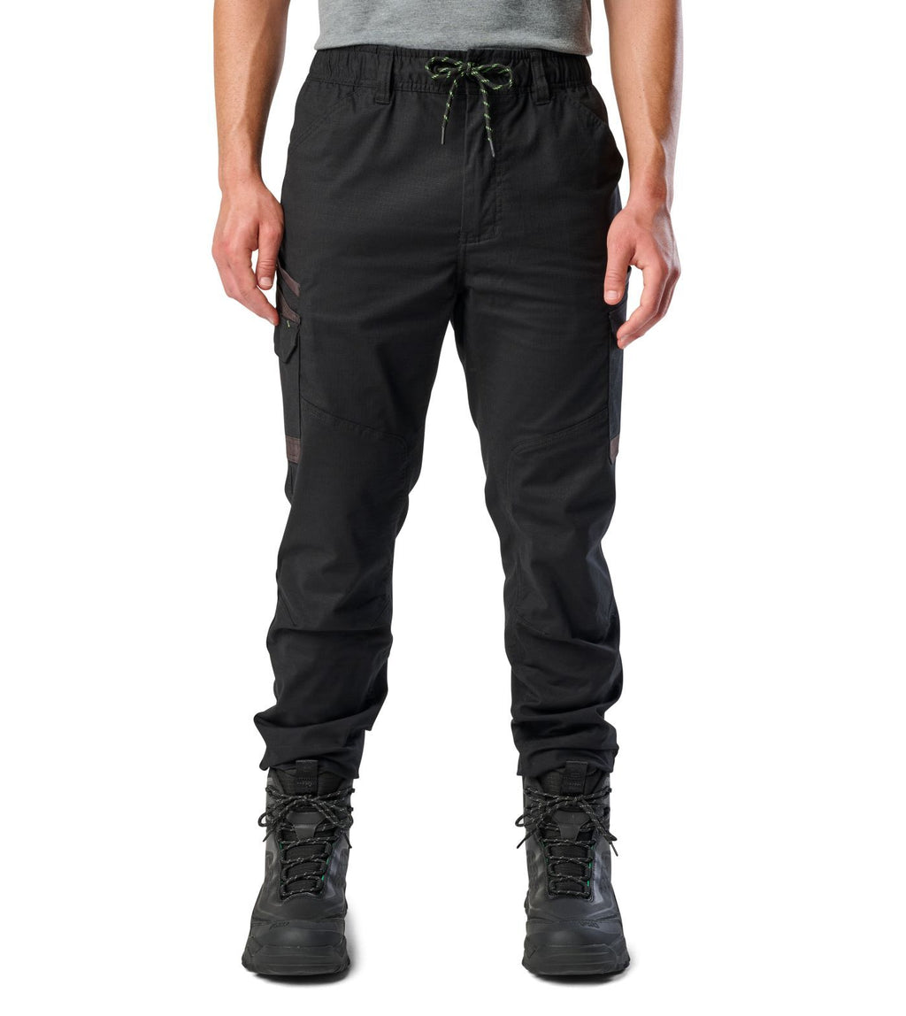 FXD Mens WP-12C Elastic Waist Stretch Ripstop Cuffed Work Pants (FX02506027) Black