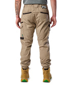 FXD Mens WP-12C Elastic Waist Stretch Ripstop Cuffed Work Pants (FX02506027) Khaki