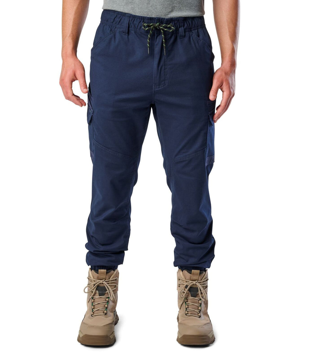 FXD Mens WP-12C Elastic Waist Stretch Ripstop Cuffed Work Pants (FX02506027) Navy