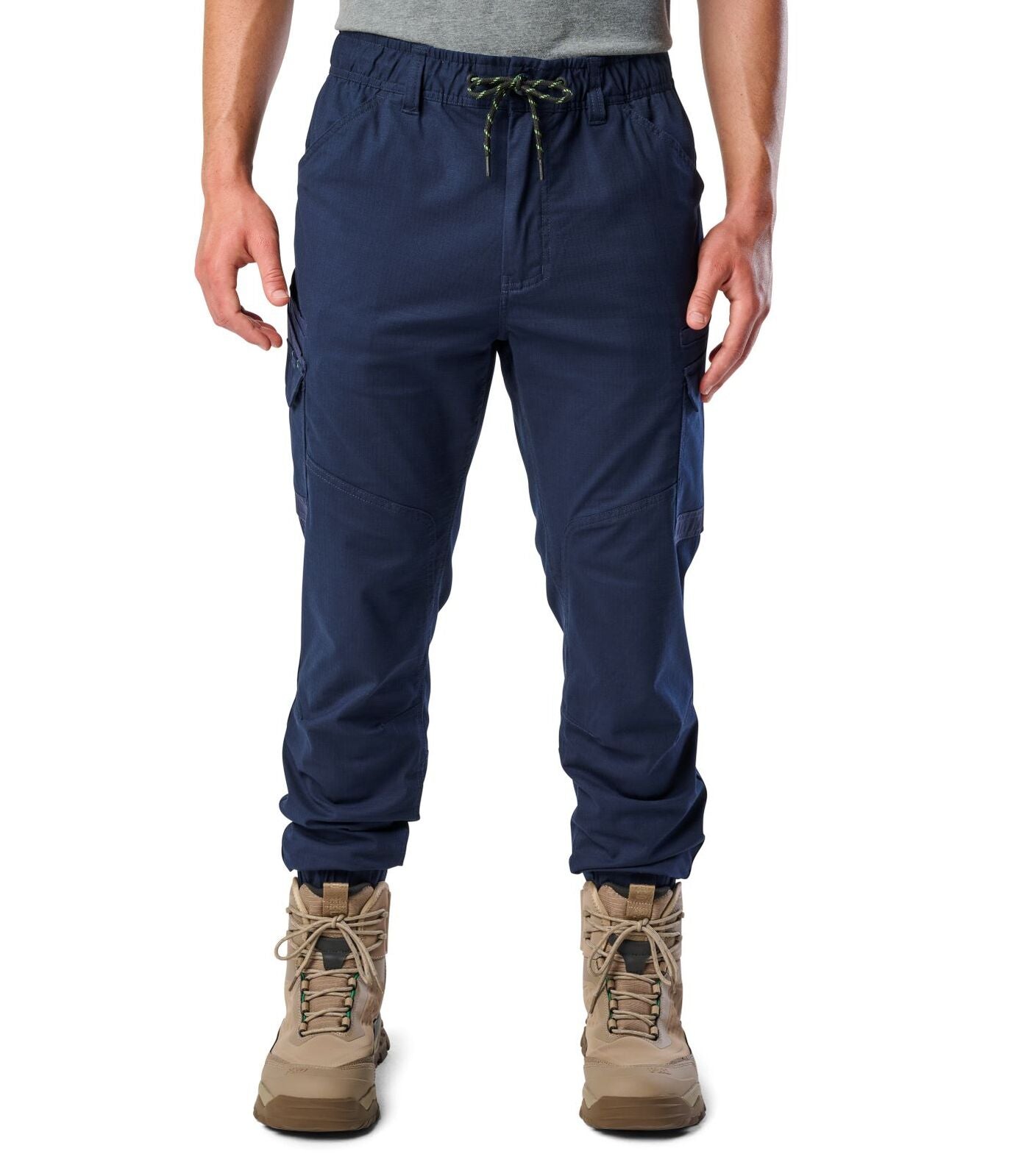 FXD Mens WP-12C Elastic Waist Stretch Ripstop Cuffed Work Pants (FX02506027) Navy