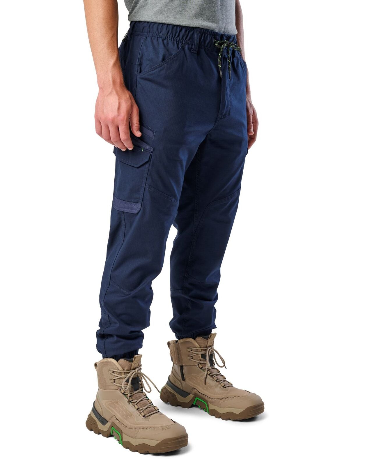FXD Mens WP-12C Elastic Waist Stretch Ripstop Cuffed Work Pants (FX02506027) Navy