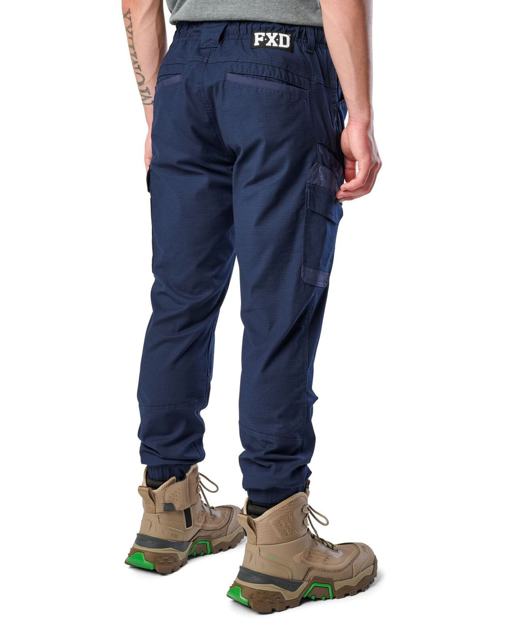 FXD Mens WP-12C Elastic Waist Stretch Ripstop Cuffed Work Pants (FX02506027) Navy