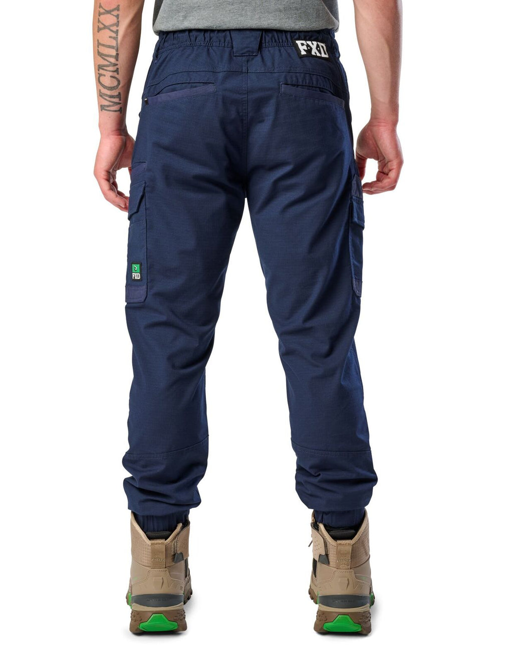 FXD Mens WP-12C Elastic Waist Stretch Ripstop Cuffed Work Pants (FX02506027) Navy