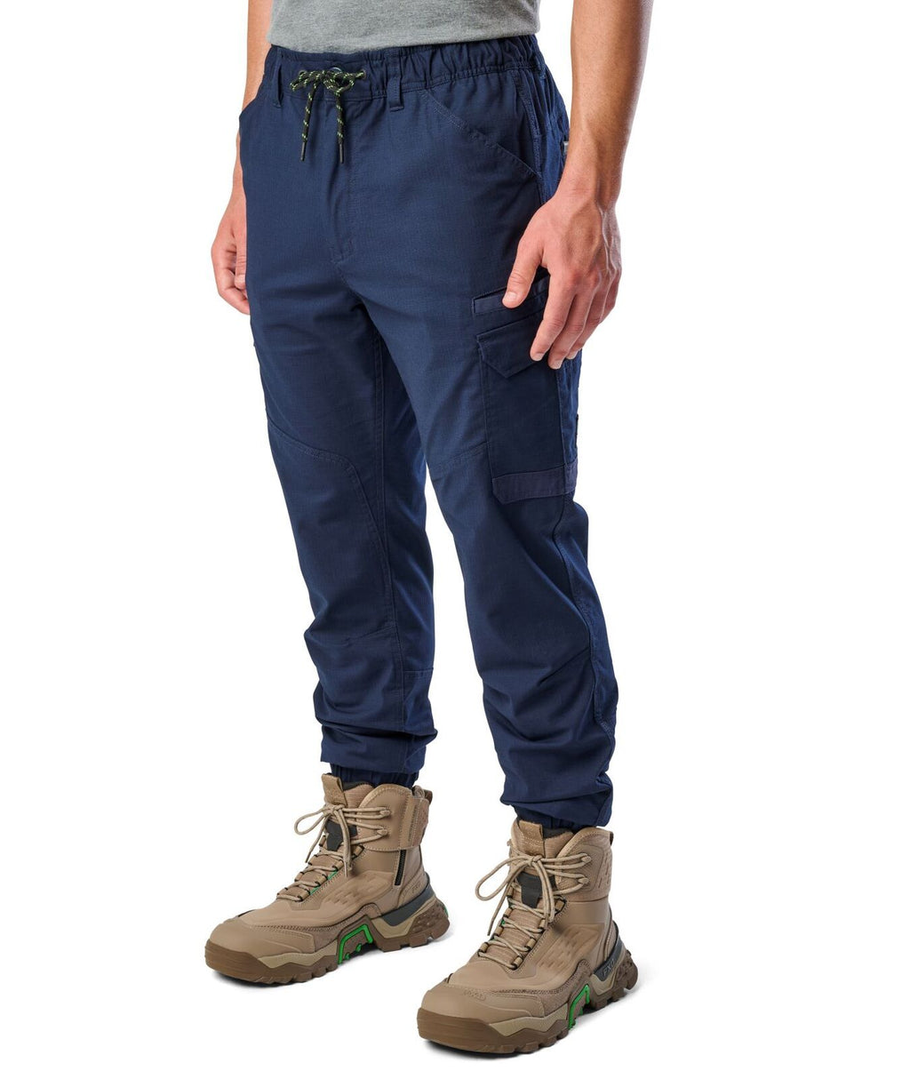 FXD Mens WP-12C Elastic Waist Stretch Ripstop Cuffed Work Pants (FX02506027) Navy