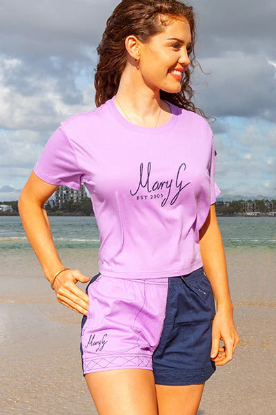 MaryG Womens Crop Top T-Shirt (MGESTLMT) Lavender  [SD]