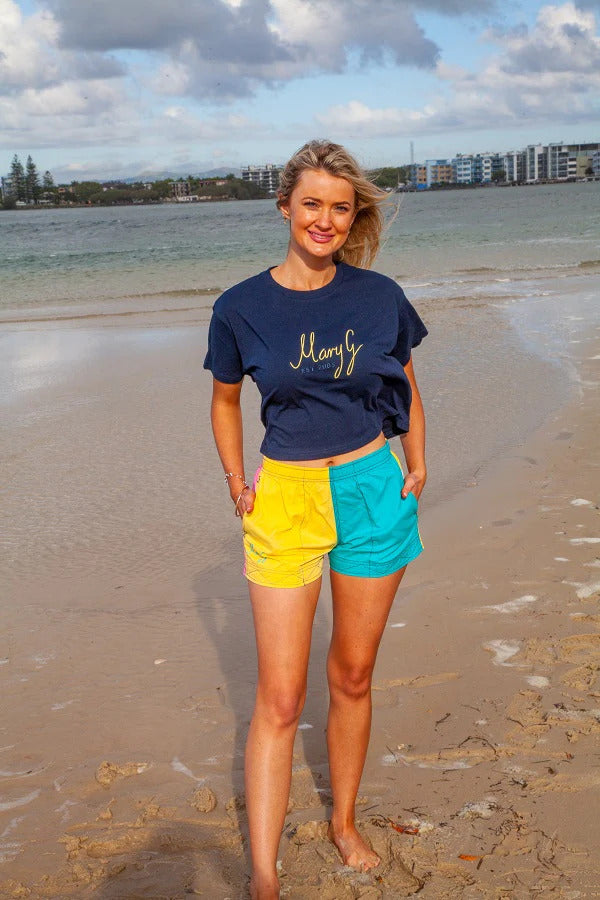 MaryG Womens Crop Top T-Shirt (MGESTLMT) Navy  [SD]