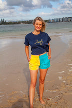 MaryG Womens Crop Top T-Shirt (MGESTLMT) Navy  [SD]