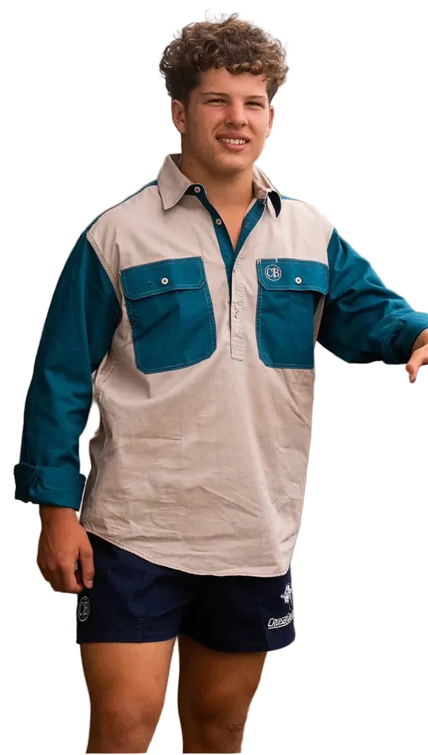 Crowbar Mens Harlequin Closed Front L/S Shirt (CBCHILLCFLSCD) Clay/Diesel [SD]