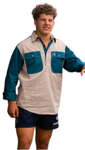 Crowbar Mens Harlequin Closed Front L/S Shirt (CBCHILLCFLSCD) Clay/Diesel [SD]