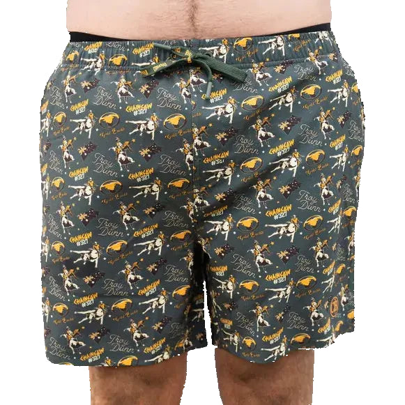 Crowbar Mens Iconic Chainsaw Board Shorts (CBBOARDCSG) Heritage Green [GD]