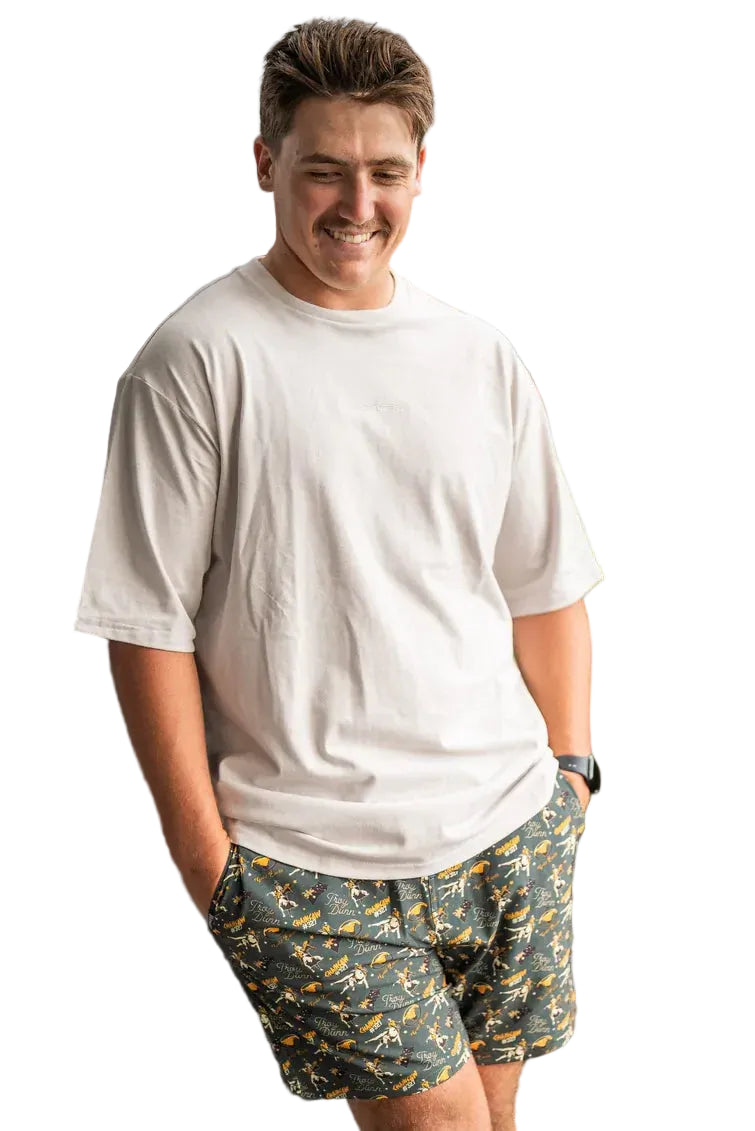 Crowbar Mens Iconic Chainsaw Board Shorts (CBBOARDCSG) Heritage Green [GD]