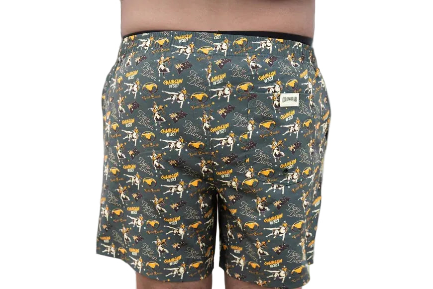 Crowbar Mens Iconic Chainsaw Board Shorts (CBBOARDCSG) Heritage Green [GD]