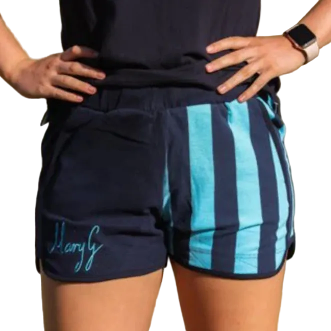MaryG Womens Fave 2.0 Shorts (MARYGFAVENBM) Navy/Blue/Mint [GD]